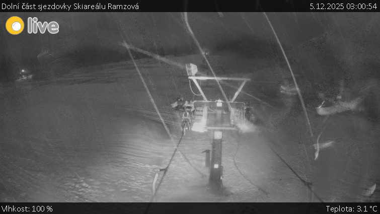 Horské atrakce Ramzová - Dolní část sjezdovky Skiareálu Ramzová - 5.12.2025 v 03:00