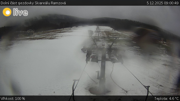 Horské atrakce Ramzová - Dolní část sjezdovky Skiareálu Ramzová - 5.12.2025 v 09:00
