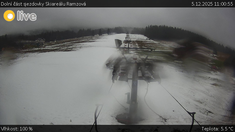 Horské atrakce Ramzová - Dolní část sjezdovky Skiareálu Ramzová - 5.12.2025 v 11:00