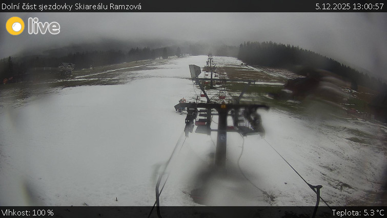 Horské atrakce Ramzová - Dolní část sjezdovky Skiareálu Ramzová - 5.12.2025 v 13:00
