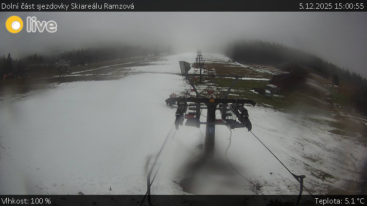 Horské atrakce Ramzová - Dolní část sjezdovky Skiareálu Ramzová - 5.12.2025 v 15:00