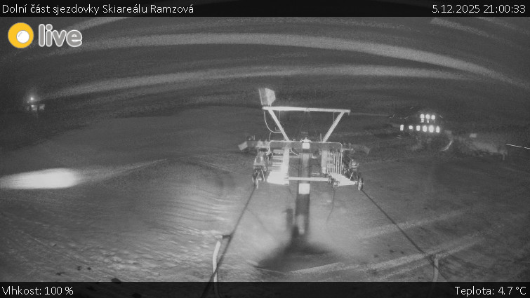 Horské atrakce Ramzová - Dolní část sjezdovky Skiareálu Ramzová - 5.12.2025 v 21:00