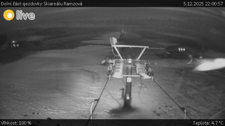 Horské atrakce Ramzová - Dolní část sjezdovky Skiareálu Ramzová - 5.12.2025 v 22:00
