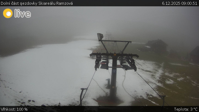 Horské atrakce Ramzová - Dolní část sjezdovky Skiareálu Ramzová - 6.12.2025 v 09:00