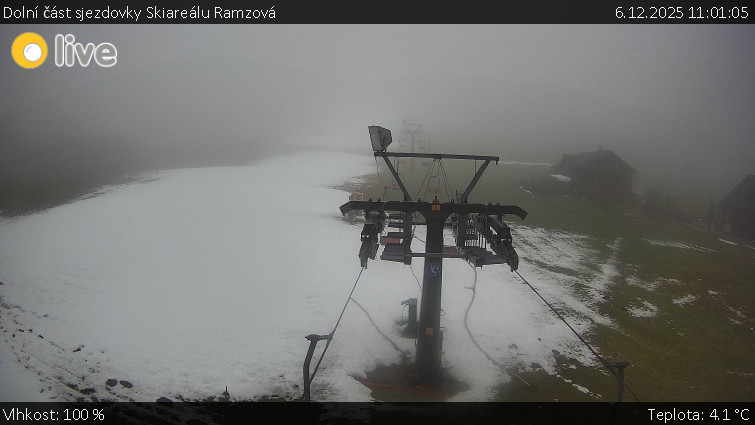 Horské atrakce Ramzová - Dolní část sjezdovky Skiareálu Ramzová - 6.12.2025 v 11:01