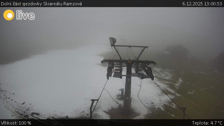Horské atrakce Ramzová - Dolní část sjezdovky Skiareálu Ramzová - 6.12.2025 v 13:00