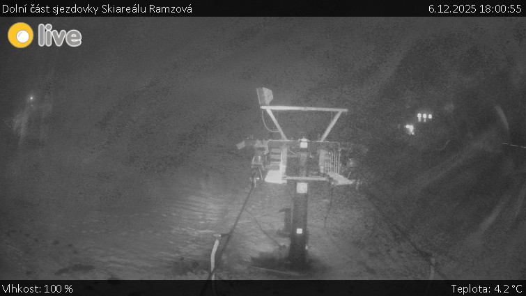 Horské atrakce Ramzová - Dolní část sjezdovky Skiareálu Ramzová - 6.12.2025 v 18:00
