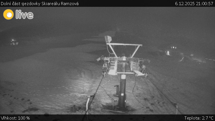 Horské atrakce Ramzová - Dolní část sjezdovky Skiareálu Ramzová - 6.12.2025 v 21:00