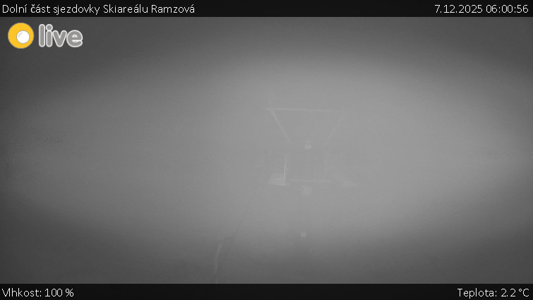 Horské atrakce Ramzová - Dolní část sjezdovky Skiareálu Ramzová - 7.12.2025 v 06:00