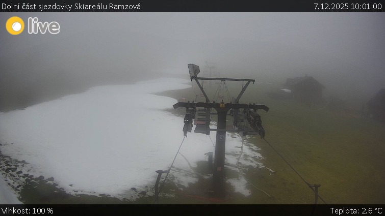 Horské atrakce Ramzová - Dolní část sjezdovky Skiareálu Ramzová - 7.12.2025 v 10:01