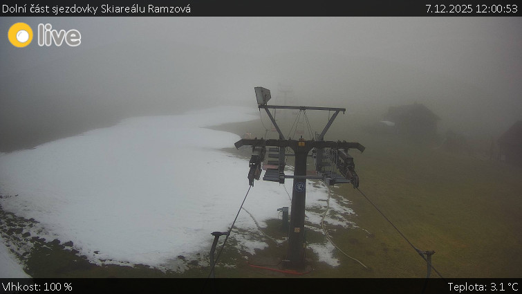 Horské atrakce Ramzová - Dolní část sjezdovky Skiareálu Ramzová - 7.12.2025 v 12:00