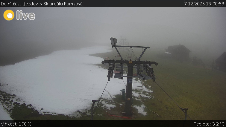 Horské atrakce Ramzová - Dolní část sjezdovky Skiareálu Ramzová - 7.12.2025 v 13:00