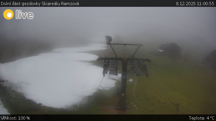 Horské atrakce Ramzová - Dolní část sjezdovky Skiareálu Ramzová - 8.12.2025 v 11:00