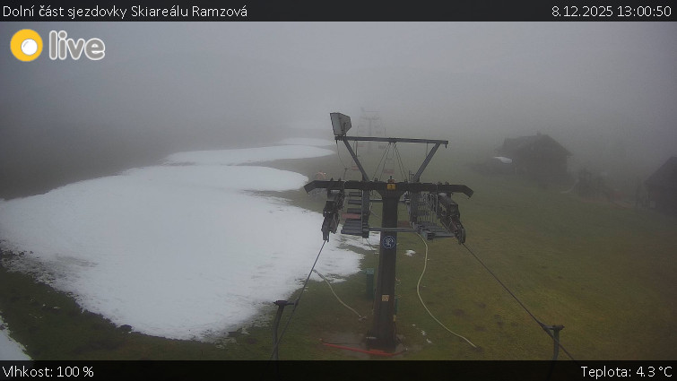 Horské atrakce Ramzová - Dolní část sjezdovky Skiareálu Ramzová - 8.12.2025 v 13:00