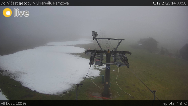 Horské atrakce Ramzová - Dolní část sjezdovky Skiareálu Ramzová - 8.12.2025 v 14:00