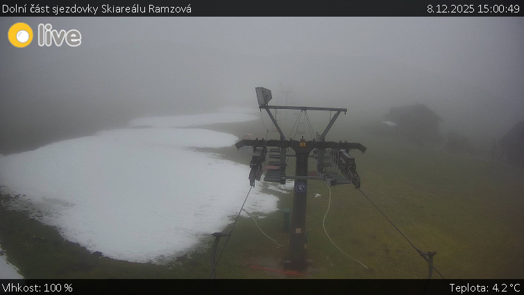 Horské atrakce Ramzová - Dolní část sjezdovky Skiareálu Ramzová - 8.12.2025 v 15:00