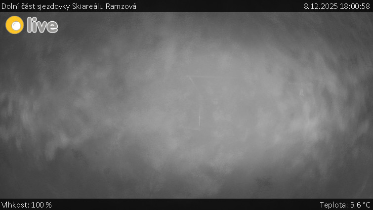 Horské atrakce Ramzová - Dolní část sjezdovky Skiareálu Ramzová - 8.12.2025 v 18:00
