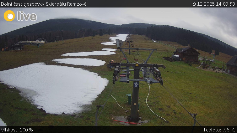 Horské atrakce Ramzová - Dolní část sjezdovky Skiareálu Ramzová - 9.12.2025 v 14:00
