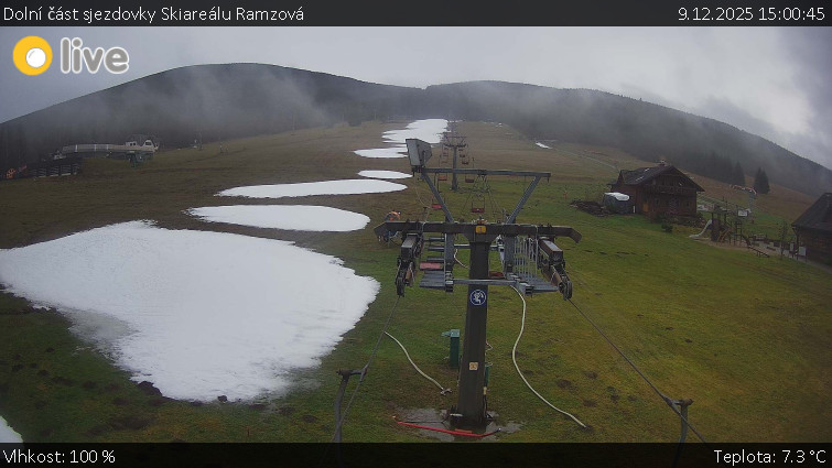 Horské atrakce Ramzová - Dolní část sjezdovky Skiareálu Ramzová - 9.12.2025 v 15:00