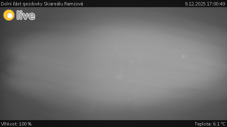 Horské atrakce Ramzová - Dolní část sjezdovky Skiareálu Ramzová - 9.12.2025 v 17:00