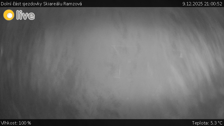 Horské atrakce Ramzová - Dolní část sjezdovky Skiareálu Ramzová - 9.12.2025 v 21:00