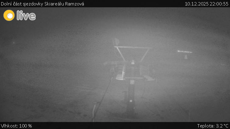 Horské atrakce Ramzová - Dolní část sjezdovky Skiareálu Ramzová - 10.12.2025 v 22:00
