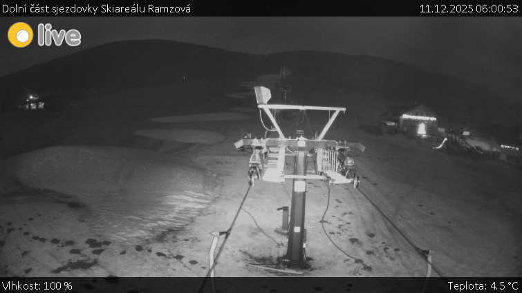 Horské atrakce Ramzová - Dolní část sjezdovky Skiareálu Ramzová - 11.12.2025 v 06:00