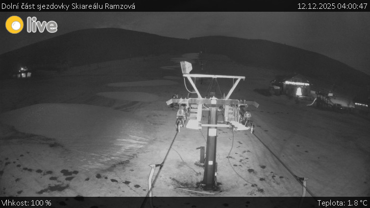 Horské atrakce Ramzová - Dolní část sjezdovky Skiareálu Ramzová - 12.12.2025 v 04:00