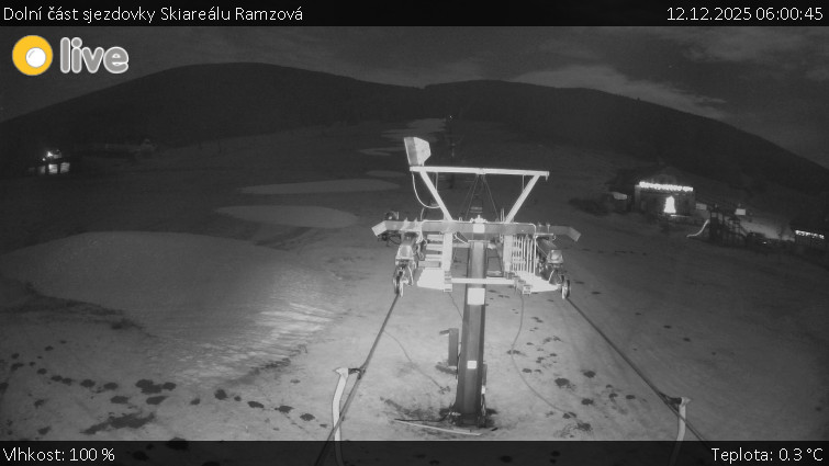 Horské atrakce Ramzová - Dolní část sjezdovky Skiareálu Ramzová - 12.12.2025 v 06:00