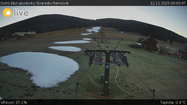Horské atrakce Ramzová - Dolní část sjezdovky Skiareálu Ramzová - 12.12.2025 v 08:00