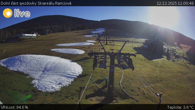 Horské atrakce Ramzová - Dolní část sjezdovky Skiareálu Ramzová - 12.12.2025 v 11:00
