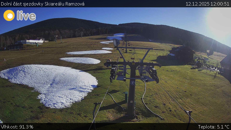Horské atrakce Ramzová - Dolní část sjezdovky Skiareálu Ramzová - 12.12.2025 v 12:00
