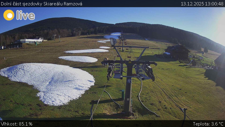 Horské atrakce Ramzová - Dolní část sjezdovky Skiareálu Ramzová - 13.12.2025 v 13:00
