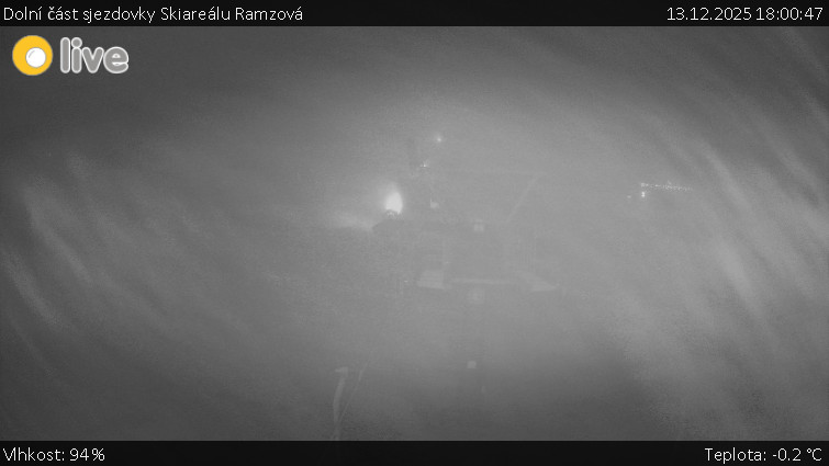 Horské atrakce Ramzová - Dolní část sjezdovky Skiareálu Ramzová - 13.12.2025 v 18:00