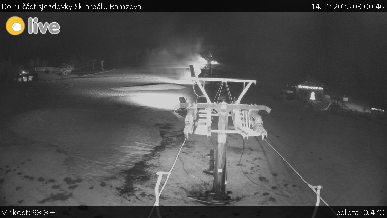 Horské atrakce Ramzová - Dolní část sjezdovky Skiareálu Ramzová - 14.12.2025 v 03:00
