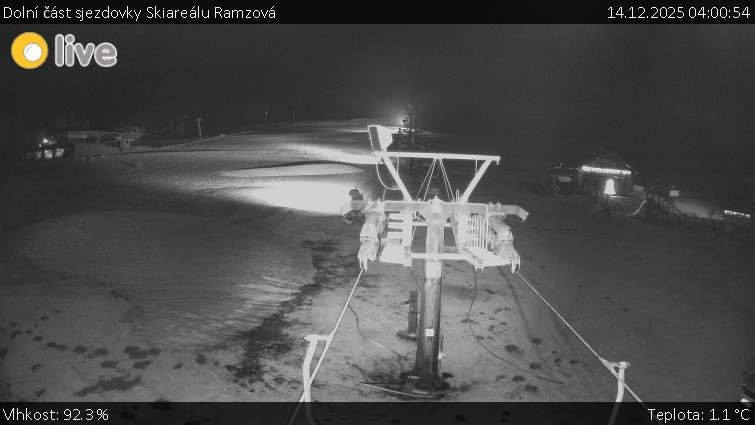 Horské atrakce Ramzová - Dolní část sjezdovky Skiareálu Ramzová - 14.12.2025 v 04:00