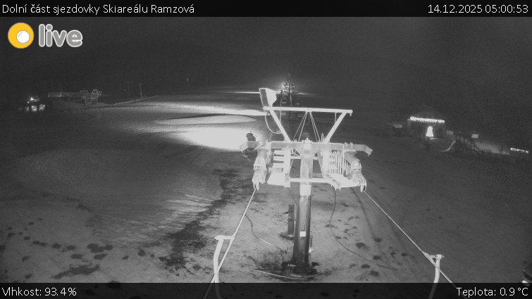 Horské atrakce Ramzová - Dolní část sjezdovky Skiareálu Ramzová - 14.12.2025 v 05:00