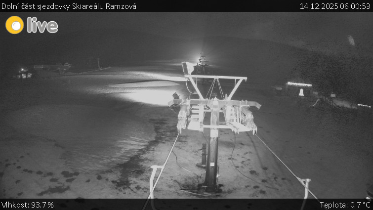 Horské atrakce Ramzová - Dolní část sjezdovky Skiareálu Ramzová - 14.12.2025 v 06:00