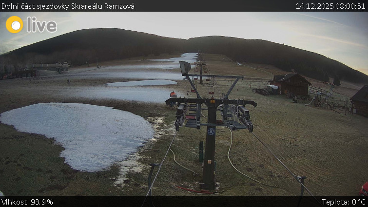 Horské atrakce Ramzová - Dolní část sjezdovky Skiareálu Ramzová - 14.12.2025 v 08:00