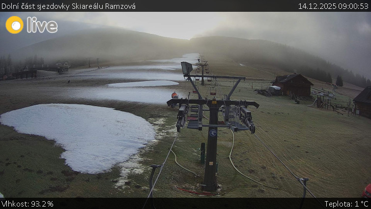 Horské atrakce Ramzová - Dolní část sjezdovky Skiareálu Ramzová - 14.12.2025 v 09:00