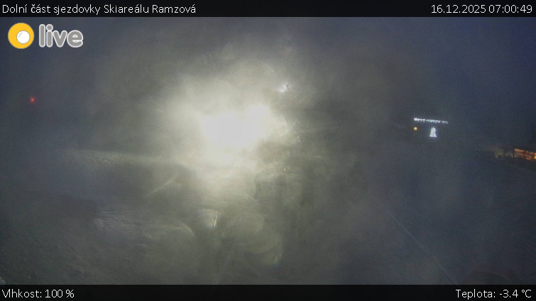 Horské atrakce Ramzová - Dolní část sjezdovky Skiareálu Ramzová - 16.12.2025 v 07:00