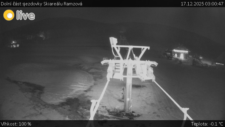 Horské atrakce Ramzová - Dolní část sjezdovky Skiareálu Ramzová - 17.12.2025 v 03:00