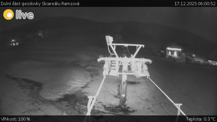 Horské atrakce Ramzová - Dolní část sjezdovky Skiareálu Ramzová - 17.12.2025 v 06:00