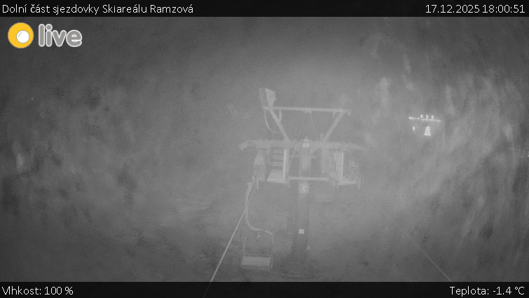 Horské atrakce Ramzová - Dolní část sjezdovky Skiareálu Ramzová - 17.12.2025 v 18:00