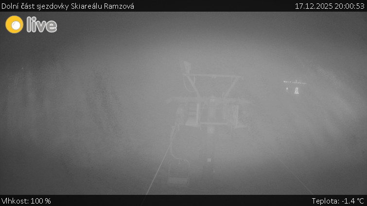 Horské atrakce Ramzová - Dolní část sjezdovky Skiareálu Ramzová - 17.12.2025 v 20:00
