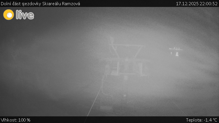 Horské atrakce Ramzová - Dolní část sjezdovky Skiareálu Ramzová - 17.12.2025 v 22:00