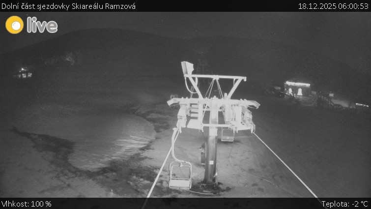 Horské atrakce Ramzová - Dolní část sjezdovky Skiareálu Ramzová - 18.12.2025 v 06:00