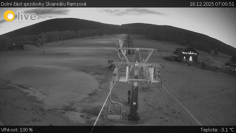 Horské atrakce Ramzová - Dolní část sjezdovky Skiareálu Ramzová - 18.12.2025 v 07:00