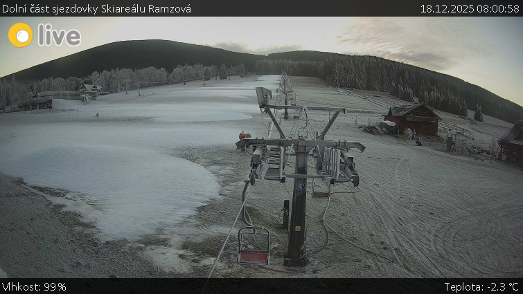 Horské atrakce Ramzová - Dolní část sjezdovky Skiareálu Ramzová - 18.12.2025 v 08:00