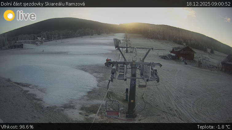 Horské atrakce Ramzová - Dolní část sjezdovky Skiareálu Ramzová - 18.12.2025 v 09:00
